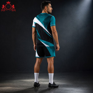 ชุดเสื้อฟุตบอลแบบซับลิเมชั่นสำหรับผู้ชาย กางเกงขาสั้น ชุดยูนิฟอร์มฟุตบอลผู้ใหญ่ ผ้าโพลีเอสเตอร์ระบายอากาศ ตรวจจับรอยตะเข็บ - Product Image 4