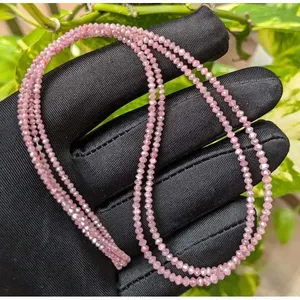 ลูกปัดเพชรเหลี่ยมสีชมพูธรรมชาติ ขนาด 1.9-2.9 มม. ชุบเงิน สไตล์พังก์ สำหรับผู้หญิง สวมใส่ได้ทุกวัน เหมาะสำหรับสร้อยคอเพชรแบบพิเศษ - Product Image 4