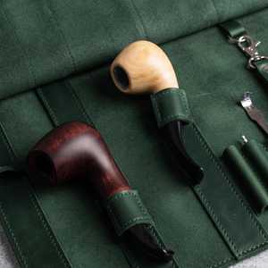 Étui de Voyage en Cuir Véritable Vintage pour Pipes, Personnalisable avec Logo, Sac de Rangement pour Pipes à Tabac PRB-0023 - Product Image 3