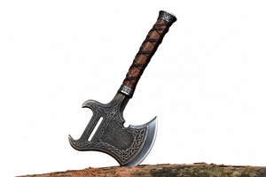 Hand Forged Damascus Steel Camping <b>Axe</b> with Walnut <b>Wood</b> Handle Outdoor Survival Hatchet for Hunting Bushcraft - Product Image 2