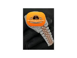 นาฬิกาข้อมือผู้ชาย NM JEWELLRY & WATCHES รุ่นหรูหรา ทรง Tonneau ระบบควอตซ์ สายสแตนเลสประดับเพชร หน้าปัดอนาล็อก กระจกแซฟไฟร์ ขนาด 38 มม. - Product Image 3