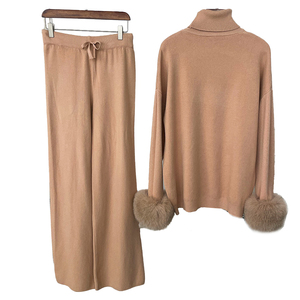 Nouvel ensemble 2 pièces pour femme : pull ample à manches longues en tricot et pantalon épais, tenue tendance - Product Image 2