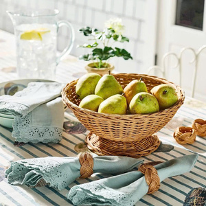 Corbeille à fruits décorative en rotin, élégant accent de table pour les intérieurs modernes, corbeille tressée, style traditionnel, décoration en rotin - Product Image 4