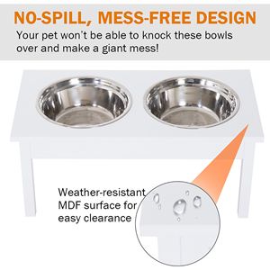 Ciotole per Cani in Legno Bianco Resistente da 23 Pollici, Stazione di Alimentazione Rialzata per Animali Domestici - Product Image 4
