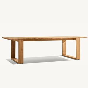 Table rectangulaire en teck de bonne qualité, au style moderne et épuré, idéale pour les restaurants, durable. - Product Image 3