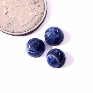 Sodalita Natural Grado AAA, Corte Brillante, Parte Posterior Plana, Calibrada, Azul, Piedra Preciosa Suelta, Certificada por Terceros, Todos los Tamaños, Cambio de Color - Product Image 2