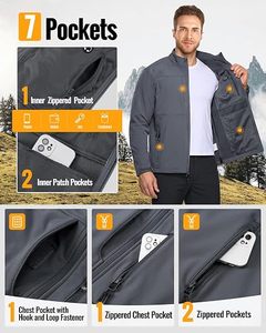 Veste Softshell Homme Darklight Doublée Polaire Coupe-Vent Imperméable Légère Vêtement de Travail Extérieur Hiver - Product Image 2
