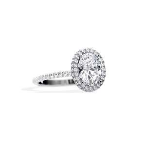 Oval Cut Diamond Engagement Ring Women's Rhodium Plated prong Setting FLORAL Style IGI Certified Fine Jewelry - Product Image 1