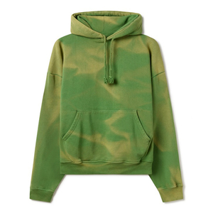 Sweat-shirt à capuche unisexe en molleton tie-dye, coupe ample, pull décontracté en tricot, vert, style hiver, polyester/coton, écologique - Product Image 2