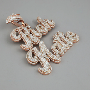 Best Mate Rose Gold Plated Crystal Letter Pendant Charm Trendy Themed Jewelry For Unisex Fashion Accessories - Product Image 2