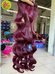 Peluca de Cabello Humano 100% Color Rojo Vino - Calidad Premium, Precio de Fábrica al por Mayor, Envío Nacional - Product Image 2