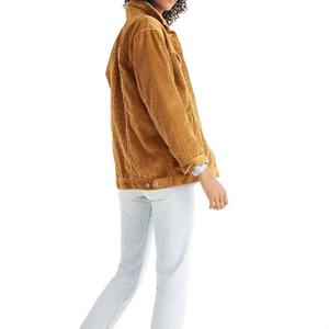 Chaqueta de pana de algodón transpirable personalizada para mujer, manga larga, otoño invierno, suave, cálida, informal, ropa exterior, OEM, marca privada, venta al por mayor - Product Image 3