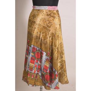 Falda Maxi Cruzada de Seda con Estampado Floral para Mujer, Hecha a Mano, Estilo Vintage, Elegante - Product Image 4
