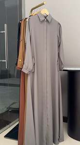Abaya de mariage en polyester évasée faite à la main, style turc, col en V, motif floral, longueur ras du sol, manches longues, best-seller pour femmes de Dubaï - Product Image 6