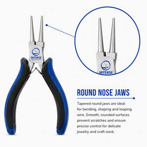 Ensemble de 5 pinces pour la fabrication de bijoux avec étui à fermeture éclair, pinces à bec long, pinces à bec rond, pinces à bec plat, coupe-fil latéral, kit d'outils professionnels pour le bricolage - Product Image 5