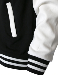 Veste varsity noire pour homme, coupe classique, style décontracté, imperméable, respirante, coupe-vent, tissu en toile, vêtements d'hiver - Product Image 3