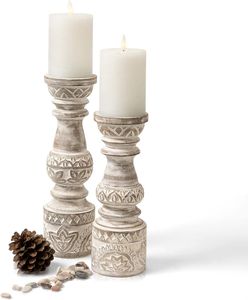 Heritage Wooden Candle Holder Timeless Decorative Accent <b>Inspired</b> <b>By</b> Traditional Woodworking Techniques And Designs - Product Image 6
