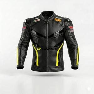 เสื้อแจ็คเก็ตหนังวัวแท้สำหรับผู้ชาย BM S1000 RR สำหรับขี่มอเตอร์ไซค์/แข่งรถ/สไตล์คาเฟ่เรเซอร์ คลาสสิค พร้อมฮัมป์ สำหรับผู้ชาย มาตรฐาน CE - Product Image 1