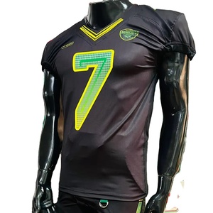 Jersey de fútbol americano bordado de talla grande transpirable estirable pantalones de sublimación manga corta fábrica Real fotos reales - Product Image 1