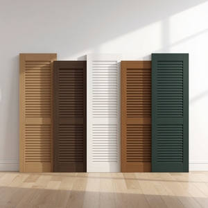 Premium Solid Wood Plantation Style Louvered Doors with Smooth Surface Finish for Closet and Cabinet Furniture - Product Image 1
