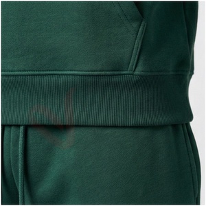Ensemble de survêtement vert à capuche pour homme, manches longues, couleur unie, imprimé lettres, respirant, coupe décontractée, pour l'automne - Product Image 6