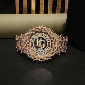 Montre mécanique de luxe, boîtier en acier inoxydable, style moderne vintage hip-hop, date automatique, cadran en cristal, bracelet doré avec strass, pièce maîtresse. - Product Image 1