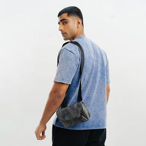 <b>Mens</b> Acid Wash <b>Blue</b> Crew Neck T-Shirt Short Sleeve Vintage Casual Summer Basic Top Custom Logo OEM ODM Wholesale Apparel - Product Image 4