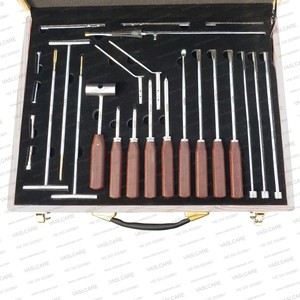 ชุดเครื่องมือทันตกรรมสำหรับม้าแบบมืออาชีพ 25 ชิ้น ชุดอุปกรณ์ผ่าแก้ม ทำจากสแตนเลส ด้ามจับไฟเบอร์สีดำ อุปกรณ์สัตวแพทย์ ยี่ห้อ Vaslcare - Product Image 4