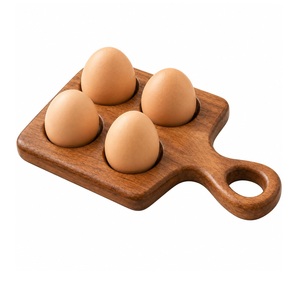 Bandeja Porta Huevos de Madera de Mango Premium, Organizador de Almacenamiento de Huevos de Madera con Ranuras Personalizadas, Tabla de Servir para Cocina, Refrigerador, Restaurante - Product Image 4