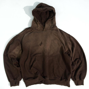 Nuevas tendencias: Sudaderas con capucha lisas oversize para hombre, estilo vintage, con lavado ácido, efecto desgastado por el sol, desgastadas, de corte holgado y con efecto craquelado. - Product Image 1