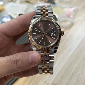 Hot-selling Fashionable Simple Three-hand Double Calendar Stainless Steel Chronograph <b>Mechanical</b> <b>Watch</b> Pointer Glass 3BAR Water - Product Image 6