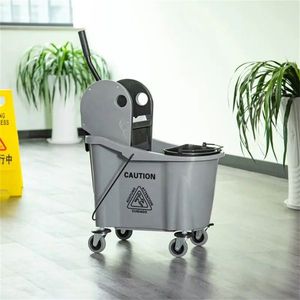 Grande Secchio Pieghevole Ecologico in Acciaio e PP con Ruote, Colorato per Uso Esterno, Secchio per Mop con Manico per Uso Domestico - Product Image 6