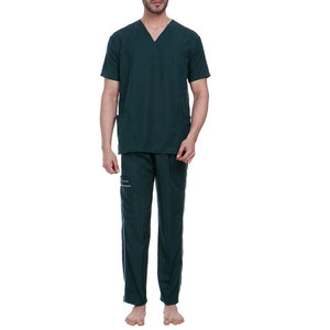 New Custom Logo Wholesale Nurse Hospital Medical Uniforms Polyester Rayon Spandex Stretch Flare Pants <b>Scrubs</b> <b>Sets</b> for Men - Product Image 3