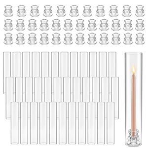 Set di 36 Portacandele Hurricane, 2,56 x 13,78 Pollici di Altezza, Cilindri in Vetro Trasparente, Vetro Borosilicato di Alta Qualità, Forma Dritta - Product Image 1