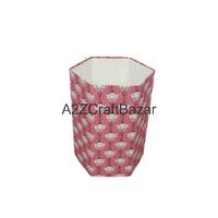 Poubelle hexagonale élégante en carton de papier coton fait main, pliable, à ouverture supérieure, pour usage intérieur/extérieur, vente en gros