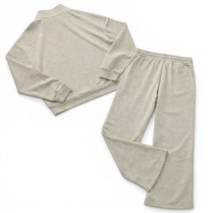 Ensemble jogging droit pour homme personnalisé, pull à col zippé de haute qualité, tenue décontractée douce en deux pièces pour l'hiver, 100 % coton, vêtements en gros - Product Image 6
