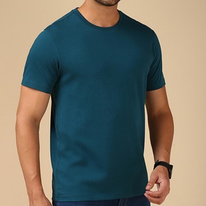 เสื้อยืดสีน้ำเงินกรมท่าสำหรับผู้ชาย ทรงปกติ คอกลม แขนสั้น ผ้าฝ้ายถัก ผลิตในบังกลาเทศ - Product Image 5