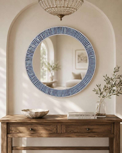 Miroir mural de mariage au design moderne, incrustation d'os, forme personnalisée, écologique, cadre fait main, bord poli, épaisseur sur mesure - Product Image 2