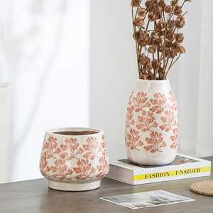 Nordic Modern White <b>Ceramic</b> Vase with Gold Metal <b>Ring</b> and Wood Base Decorative Geometry Bud Vase for Wedding Table Decoration - Product Image 4