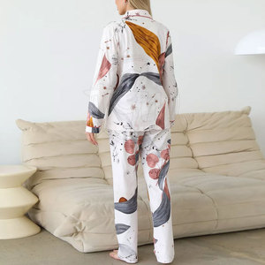 Comfortable Women Night <b>Suits</b> Breathable <b>Pajama</b> Set With Relaxed Fit Top And Full Length Pants For Daily Sleep Wear - Product Image 5