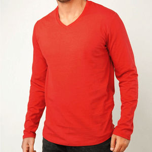 T-shirt à manches longues pour homme, tissu en coton doux, col rond, respirant, décontracté, à porter tous les jours, streetwear - Product Image 4