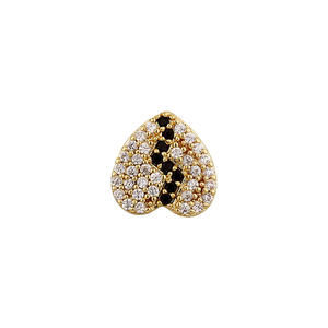 Grillz dentaire plaqué or de qualité supérieure avec strass taille cœur, style hip-hop, bijoux de mode unisexe, accessoire de fête, d'Inde - Product Image 3