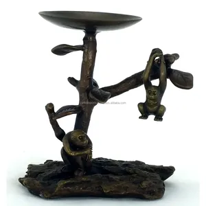Candélabre en bronze ZE-3183G avec corps côtelé noir et trois bras pour la décoration de la maison - Product Image 5