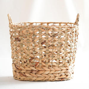 Paniers en jacinthe d'eau naturelle pour l'organisation du linge, économiques, en fibres écologiques, paniers de rangement - Product Image 6