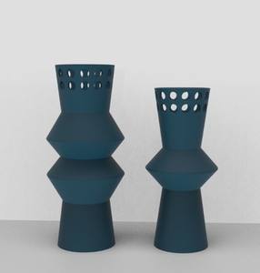 Vase Géométrique Poré Fait Main Bleu Teal – Grande Vente – Décoration Créative pour la Maison, le Bureau, l'Hôtel, les Mariages et les Showrooms - Product Image 1