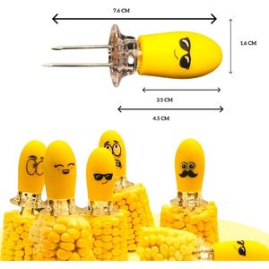 Set di Porta-Maïs Intrecciati Fun Face, 10 Pezzi/5 Porta-Cob Unici, Decorazioni e Accessori per Feste - Product Image 3