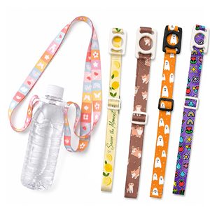 Cartoon <b>Water</b> <b>Bottle</b> Holder Lanyard with Cute Custom Design Safe Buckle Neck Loop for Children and Kids School Supplies - Product Image 1