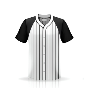 100% Polyester Baseball Jersey Custom Plain Blank Button-Up Pinstripe Mesh Short Sleeve Piping <b>Ringspun</b> OEM Supplier Front - Product Image 4