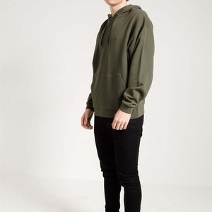 Sudadera con Capucha Verde Oliva para Hombre, 100% Algodón, Felpa, Casual, con Bolsillo, Bordada, para Invierno - Product Image 2