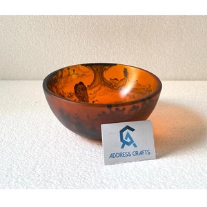 Cuenco Multiusos de Resina para Dulces y Frutos Secos, Nuevo Diseño, Cuencos de Resina Ámbar con Remolino Negro, Vajilla Ecológica para Fiestas, Dátiles y Aperitivos - Product Image 1